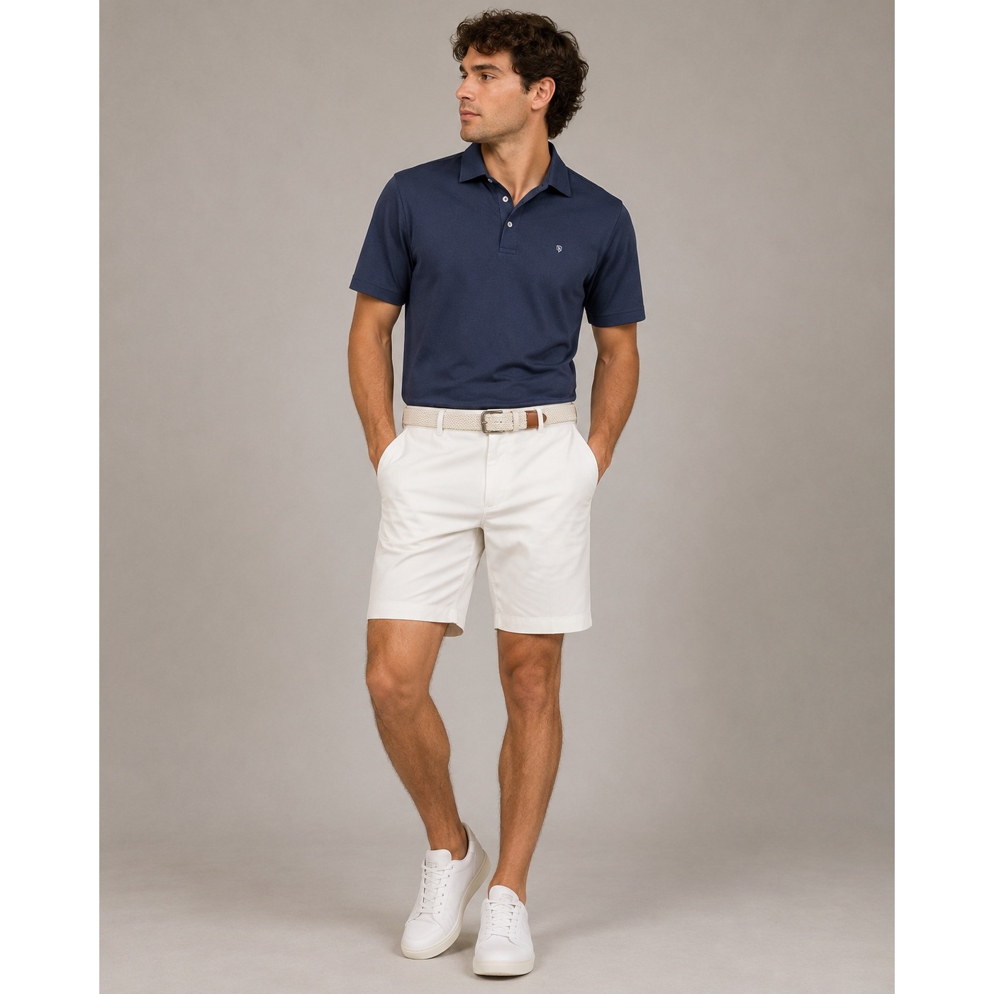 Peter Millar Crown Sport Men 42 White Wicking Performance Golf Shorts Flat Front
